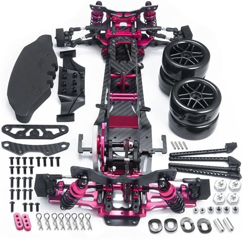 GTVNPOA RC Zubehör Für Sakura D5 Für MR 1/10 Metall Carbon Faser Kunststoff Rahmen Chassis Oberdeck Kit Rad Felgen Stoßdämpfer RC Drift Auto LKW Modell Teile von GTVNPOA