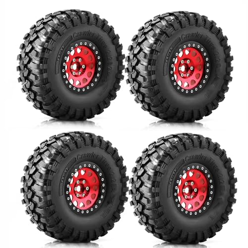 GTVNPOA RC Zubehör Für TRX-4 Für Axial Für SCX10 90046 D90 Für Voodoo Für KLR 1/10 2,2 "Beadlock Felge Gummi Reifen Set Refit Zubehör RC Crawler Auto Teile(Set 2) von GTVNPOA