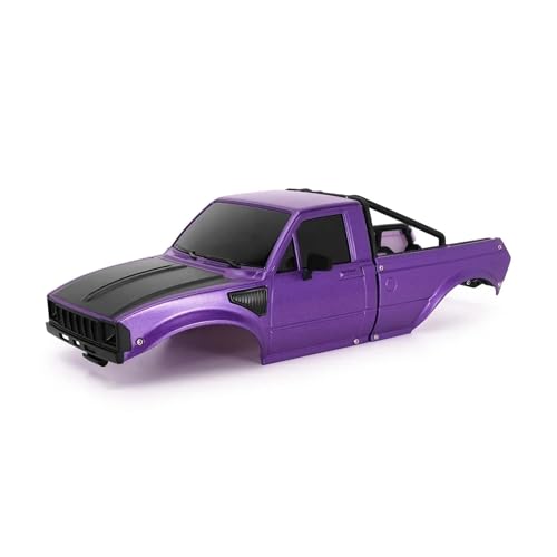 GTVNPOA RC Zubehör Für TRX4M Für Defender Für Bronco 1/18 IR60 Für Pickup Harte Körper Shell Mit Bett Rack RC Crawler Auto Zubehör Modifikation RC Auto Teile(Purple) von GTVNPOA