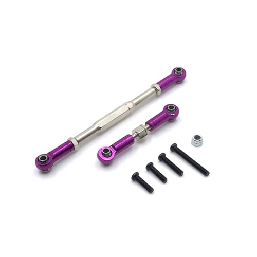 GTVNPOA RC Zubehör Für WPL B24 B16 B36 C14 C24 B14 Metall Einstellbare Lenkung Link Servo Link Stange Lenkung Gestänge Montage Zubehör Set Ersatz RC Auto Upgrade Teile(Purple) von GTVNPOA