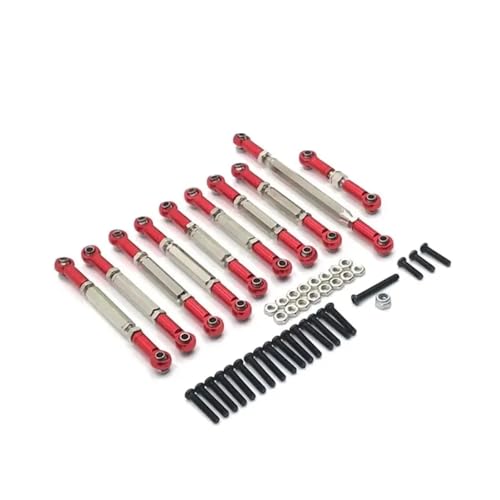 GTVNPOA RC Zubehör Für WPL C14 C24 1/16 RC Auto Upgrade DIY Teile Spurstange Lenkung Metallgestänge Für Combo Kit RC Auto Geändert Zubehör(Red) von GTVNPOA