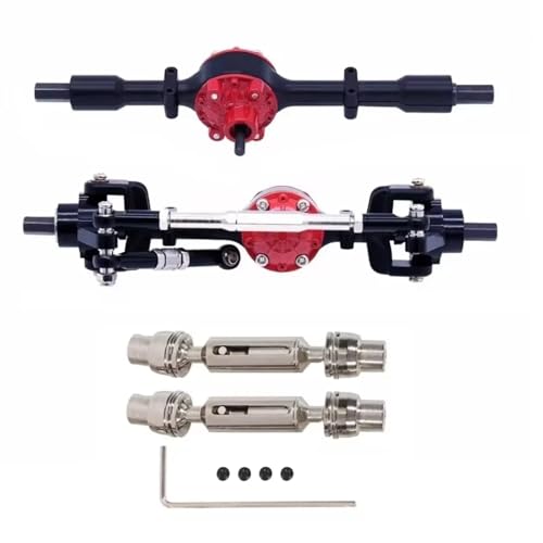 GTVNPOA RC Zubehör Für WPL C14 C24 C34 C44 B14 B24 1/16 Metall Vordere Hinterachse Und Antriebswelle Set RC Auto Upgrade Teile Geändert Zubehör(Black1) von GTVNPOA