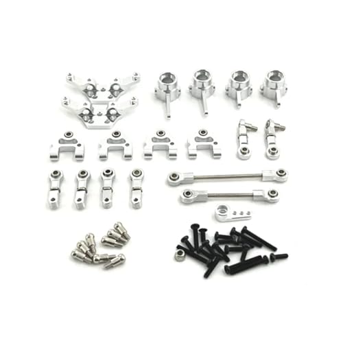 GTVNPOA RC Zubehör Für Wltoys 284161 284010 284131 K989 K979 K969 P929 P939 1/28 RC Auto Metall Upgrade Teile Kit Lenkung Tasse Upgrade Zubehör Set(Silver) von GTVNPOA