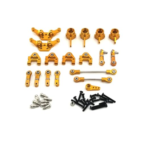 GTVNPOA RC Zubehör Für Wltoys 284161 284010 284131 K989 K979 K969 P929 P939 1/28 RC Auto Metall Upgrade Teile Kit Lenkung Tasse Upgrade Zubehör Set(Yellow) von GTVNPOA