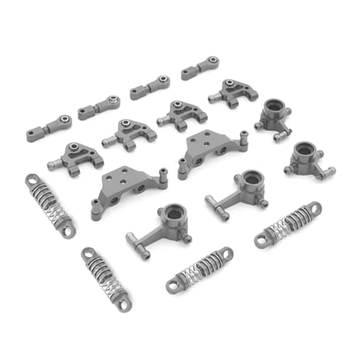 GTVNPOA RC Zubehör Für Wltoys P929 P939 K979 K989 K999 K969 1/28 Metall Stoßdämpfer CVD Lenkung Tasse Für Schaukel Arm Set RC Auto Verbesserte Teile(Grey,Set 6) von GTVNPOA