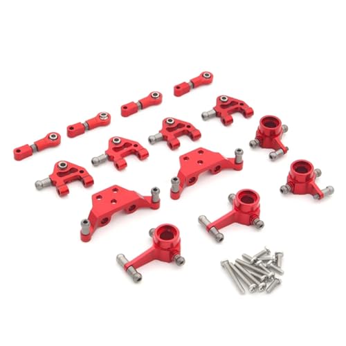 GTVNPOA RC Zubehör Für Wltoys P929 P939 K979 K989 K999 K969 1/28 Metall Stoßdämpfer CVD Lenkung Tasse Für Schaukel Arm Set RC Auto Verbesserte Teile(Red,Set 5) von GTVNPOA