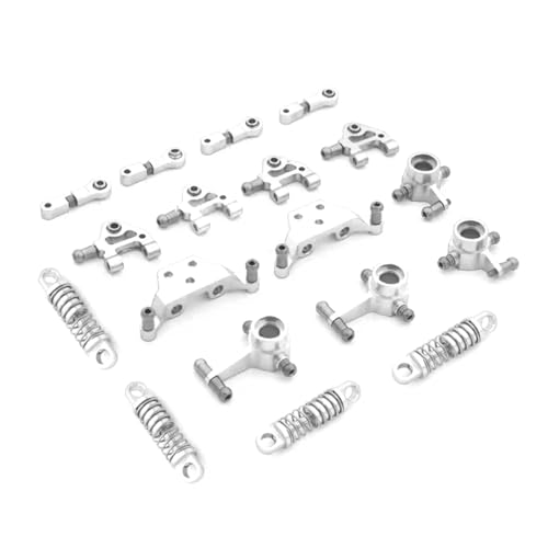 GTVNPOA RC Zubehör Für Wltoys P929 P939 K979 K989 K999 K969 1/28 Metall Stoßdämpfer CVD Lenkung Tasse Für Schaukel Arm Set RC Auto Verbesserte Teile(Silver,Set 6) von GTVNPOA