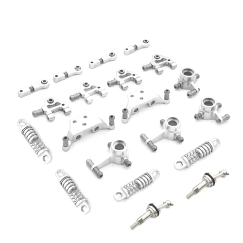 GTVNPOA RC Zubehör Für Wltoys P929 P939 K979 K989 K999 K969 1/28 Metall Stoßdämpfer CVD Lenkung Tasse Für Schaukel Arm Set RC Auto Verbesserte Teile(Silver,Set 7) von GTVNPOA