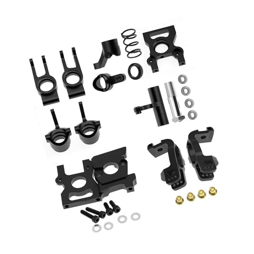 GTVNPOA RC Zubehör Für ZD Racing Für DBX-07 EX-07 1/7 RC Auto Upgrade Teile Metall Zubehör Kit Lenkung Tasse Lenkung Montage Motor Halterung C Hub Träger(Black,Set) von GTVNPOA