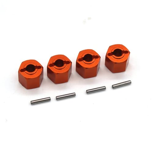 GTVNPOA RC Zubehör Für ZD Racing Für DBX-10 1/10 Fernbedienung Fahrzeug Metallbeschlag 12mm Sechskantverbinder Dekoration Ersatz Autozubehör RC Autoteile(Orange) von GTVNPOA