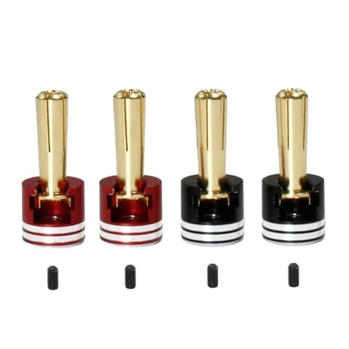 GTVNPOA Universal 1/10 Off-Road Truck RC Auto 4 Teile/Satz Schweißen-freie Hard Shell Metall Kühlkörper Bullet Plugs Griffe 4mm/5mm Set RC Zubehör(5mm) von GTVNPOA