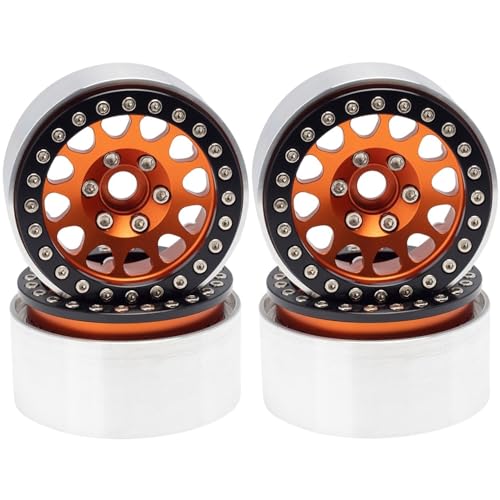 RC Zubehör Für Axial Für SCX10 Für Traxxas Für TRX4 Für D90 Für Gen8 Upgrade 1/10 RC 4 Stücke Metall 1,9 "beadlock Felge Radnabe(Orange) von GTVNPOA