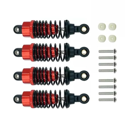 RC Zubehör Für Tamiya Für TT-02 TT-02d M-05 M-06 1/10 RC Auto Upgrade Teile Aluminium Legierung Stoßdämpfer Dämpfer Set 60mm Ersatz RC Auto Zubehör(Red) von GTVNPOA