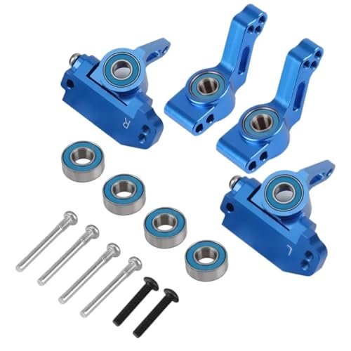 RC Zubehör Für Traxxas Für Slash 2WD Für VXL Für Rustler Für Stampede Für Bandit Für Raptor 1/10 Metall Vorderer Nachlaufblock Lenkblöcke Hintere Achsschenkelträger RC-Autoteile(Blue) von GTVNPOA