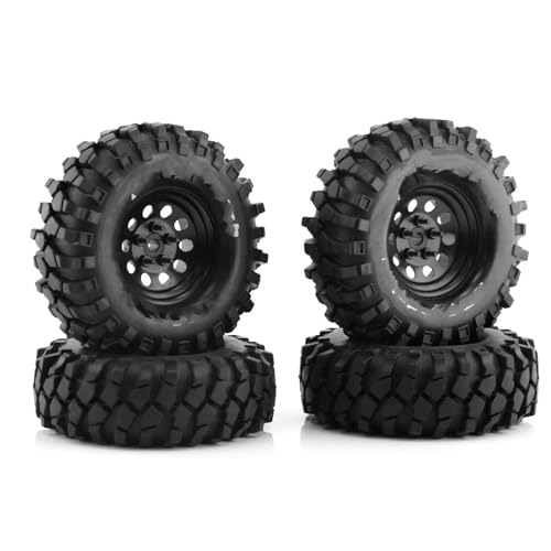 RC Zubehör Für Traxxas Für TRX4 Für Axial Für Wraith Für SCX10 90046 90047 Für Capra Für MST Für HSP Für Gen8 1/10 RS RC 1,9 "Reifen Beadlock Räder Felgen RC Crawler Teile(Black,90mm) von GTVNPOA