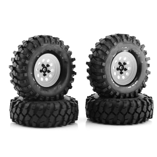 RC Zubehör Für Traxxas Für TRX4 Für Axial Für Wraith Für SCX10 90046 90047 Für Capra Für MST Für HSP Für Gen8 1/10 RS RC 1,9 "Reifen Beadlock Räder Felgen RC Crawler Teile(White,90mm) von GTVNPOA