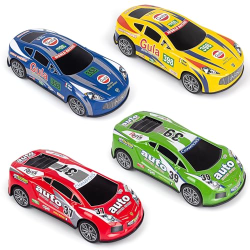 GTYARYUA Spielzeugauto Set, 4 PCS Auto Spielzeug, Auto Kinder, Mini Auto, Rennauto Spielzeug, Aufziehautos mit Rückzug, Spielzeugautos ab 3 Jahre, Geburtstagsgeschenke für Jungen und Mädchen von GTYARYUA