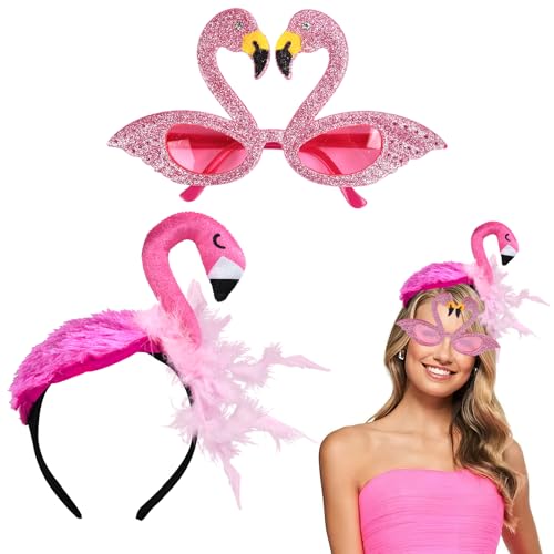 GTYARYUA Haarreif Karneval, Flamingo Haarreif Damen, Flamingo Haarschmuck, Flamingo Kopfschmuck, Haarreif Fasching Damen, Flamingo Kostüm Kinder, Accessoire Flamingo für Karneval, Cosplay, Party (C) von GTYARYUA