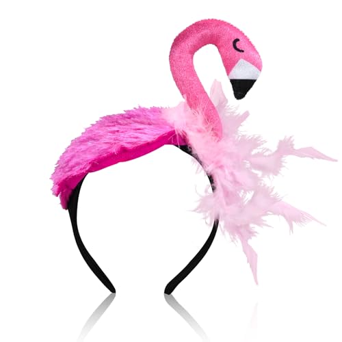 GTYARYUA Haarreif Karneval, Flamingo Haarreif Damen, Flamingo Haarschmuck, Flamingo Kopfschmuck, Haarreif Fasching Damen, Flamingo Kostüm Kinder, Accessoire Flamingo für Karneval, Cosplay, Party (A) von GTYARYUA