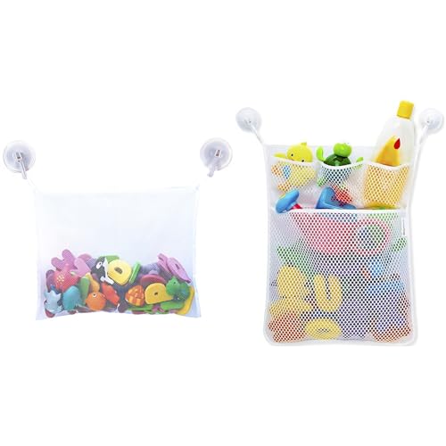 Badewannenspielzeug Aufbewahrung, Badespielzeug Aufbewahrung, 2 Stück Spielzeugnetz Badewanne Badespielzeug Organizer Badewannenspielzeug Mesh Tasche, Baby Badewannenspielzeug Aufbewahrungsnetz (C) von GUAHKUN