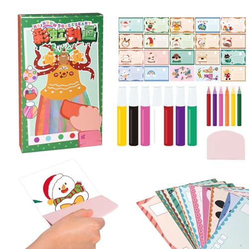 GUAHKUN Rainbow Pointillism Scratch, Scratch Art Rainbow Mini Notes, DIY Rainbow Scratch Art, Dot Painting Paper Set Notebooks for Kids, DIY-Postkartengeschenke Für Mädchen & Jungen Ab 6 Jahren (A) von GUAHKUN