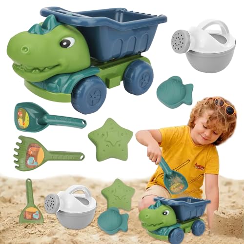 GUAHKUN Sandspielzeug ab 1 Jahr Sandkasten Spielzeug 6-teiliges Set Dinosaurier Sandformen Muldenkipper Glattes Strandspielzeug für Kinder Kleinkinder Garten Strand Spielplatz (B) von GUAHKUN