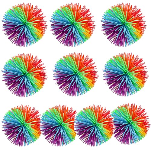 GUAHKUN Silicone Monkey Stringy Ball, 5/10 Stück Rainbow Sensorik Bälle, Weiche Stressbälle, Zappelspielzeug, Weiche Bälle zur Stress und Angstlinderung für Partygeschenke (10 Stücke) von GUAHKUN