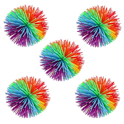 GUAHKUN Silicone Monkey Stringy Ball, 5/10 Stück Rainbow Sensorik Bälle, Weiche Stressbälle, Zappelspielzeug, Weiche Bälle zur Stress und Angstlinderung für Partygeschenke (5 Stücke) von GUAHKUN