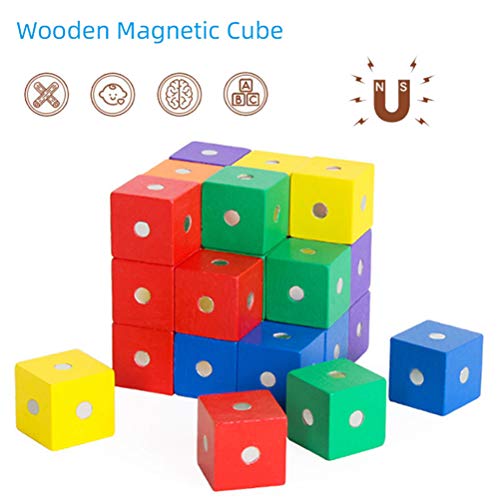 GUALA Holz Magnetic Cube DIY kreative Bausteine ​​Starke Magnet Frühe Cducation Spielzeug interaktives Spielzeug für Kind-Geschenk,H von GUALA