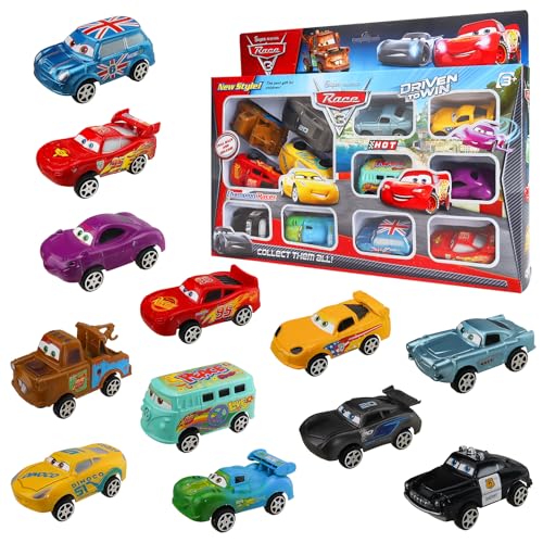 GUBOOM 12 Stück Cars Spielzeug, Spielzeugauto Set, Mini Cars Spielzeug, Geeignet für Kinder ab 3 Jahren von GUBOOM