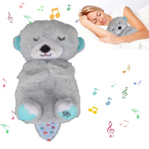 GUBOOM Schlummer Otter, Schlummer Otter Kuscheltier mit Atembewegung und Musik, Schlummer Koala mit Herzschlag für Baby, Schlummer Koala Kuscheltier, Otter Kuscheltier, Schlaf Otter von GUBOOM