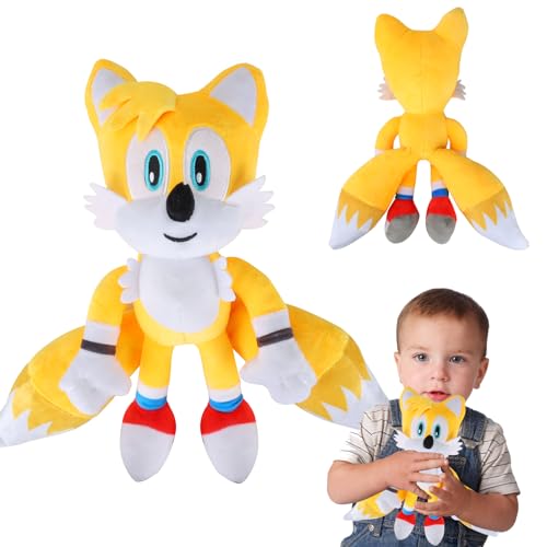 GUBOOM Sonic Kuscheltier, Sonic The Hedgehog Plüschtier Spielzeug 30 cm, Sonic Plüschtiere, Kinder Plüschpuppen für Kinder Geburtstage Geschenk, Cartoon Charaktere Sammlerstück (gelb) von GUBOOM