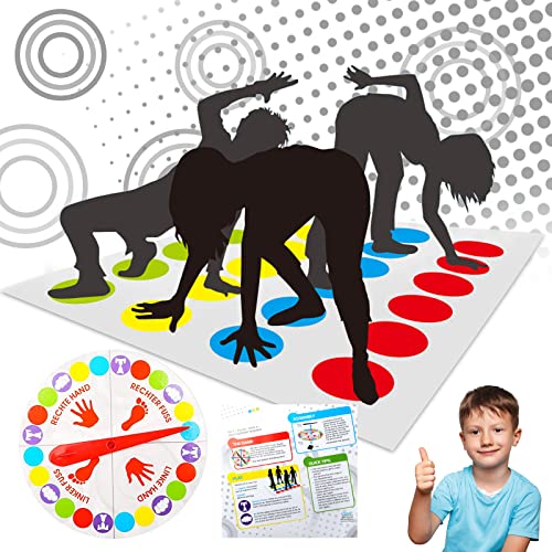 GUBOOM Twister Spiel für Kinder, Bodenspiel mit Spielmatte, Partyspiel für Familien, Kindergeburtstag Lustiges Spiele Spielzeug, Geschicklichkeitsspiel für Jungen und mädchen ab 6 Jahre von GUBOOM