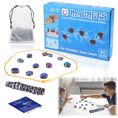 Magnetspiel, Magnetisches Schachspiel, Magnetic Chess Game, Tragbares Schachbrett Magnet Spiel mit Spielseil, Regenbogen-Schachfiguren, Magnet Schachspie für Partys, Familienspiele von GUBOOM