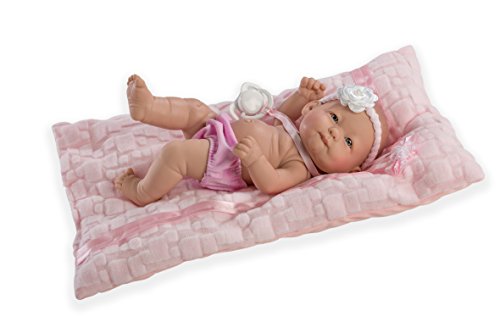 Puppe Guca Puppe GORDI Mädchen 25 cm mit Hosen und Kissen Rosa, Mehrfarbig (10026) von GUCA