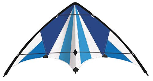 Günther Flugspiele 1083 - Sportlenkdrachen Blue Loop, ca. 130 x 69 cm, Drachen aus reißfestem Ripstop-Polyester, für Kinder ab 8 Jahren, inkl. hochwertigen Schnüren auf Lenkrollen von GÜNTHER FLUGSPIELE