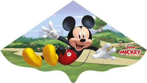 Günther Flugspiele 1110 - Einleiner-Drachen Disney Mickey Mouse, ca. 115 x 63 cm, Kinderdrachen aus robuster PE-Folie, für Kinder ab 4 Jahren, inkl. Griff und Drachenschnur von GÜNTHER FLUGSPIELE