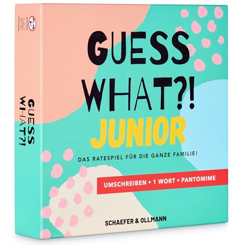 GUESS WHAT?! JUNIOR - Das Ratespiel für die ganze Familie! Begriffe erraten & Pantomime Spiel | Gesellschaftsspiel für Kinder ab 8 Jahren | Lustige Spiele von GUESS WHAT?!