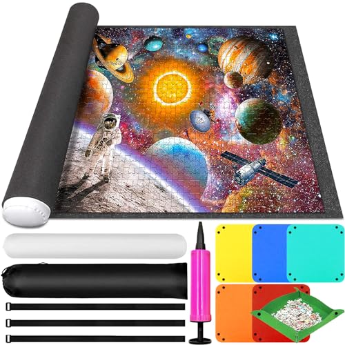 GUHAOOL Puzzle Matte, Puzzle-Rollenmatte für 1000 1500 2000 3000 Puzzle Teile Puzzle Pad,Tragbare Puzzlematte,Puzzle Roll Storage Mat,Puzzle Rollmatte for Storing Puzzles,Puzzlerolle Mat mit Sortierer von GUHAOOL