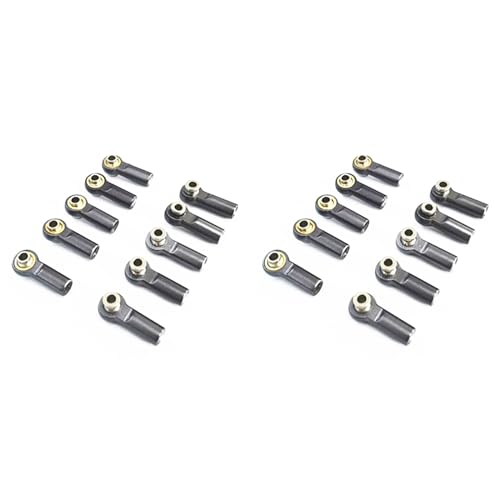 GUIJIALY 20 Stück Metall M2.5 Link Spur Stangen Kopf Gelenk für A959 12428 144001 C24 MN D90 MN99S RC Auto Teile, von GUIJIALY