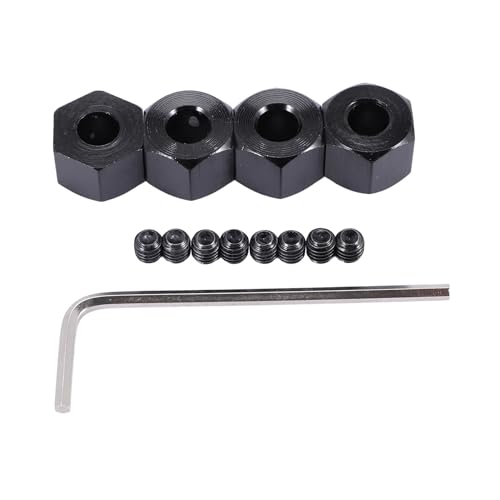 GUIJIALY 4 STÜCKE 5 Mm Bis 12 Mm Metall Kombinierer Rad Naben Sechskant Adapter für D12 C14 C24 B14 B16 MN D90 D91 RC Auto Upgrade Teile, Schwarz von GUIJIALY