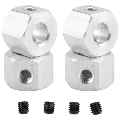 GUIJIALY 4 STÜCKE 5 Mm Bis 12 Mm Metall Kombinierer Rad Naben Sechskant Adapter für D12 C14 C24 B14 B16 MN D90 D91 RC Auto Upgrade Teile, Silber von GUIJIALY