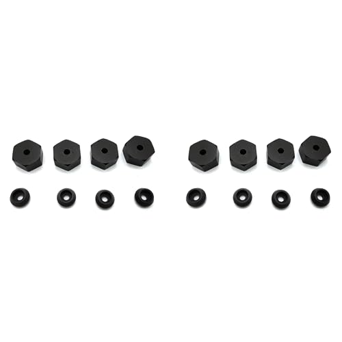 GUIJIALY Metall-Kombinator-Radnaben-Sechskant-Adapter für D12, C24, C34, B24, B36, MN, D90, D99, RC-Auto-Upgrade-Teile, Schwarz, 8 Stück von GUIJIALY