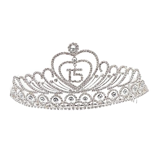 Die Krone, die Prinzessinkrone, 1 Stück Strass Kristall Krone Brautschmuck Blumen Hochzeit Damen Stirnbänder Blumenmädchen Krone Kristall Stirnband Perlen Stirnband Kostüm Zubehör Geburtstagskrone von GUIREPTY