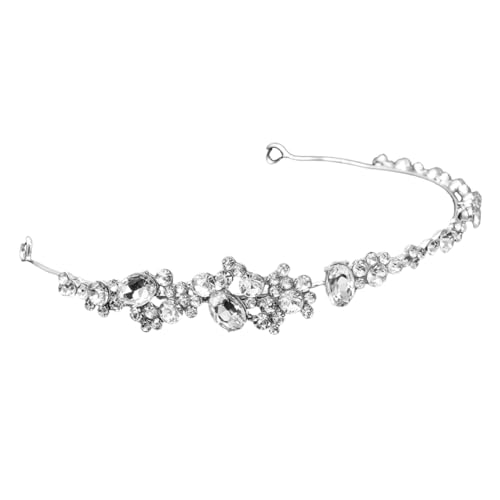 GUIREPTY Die Krone, die Prinzessinkrone, 1-teiliges Set for Hochzeit, Brautschmuck, Legierung, Kristall-Stirnband, Braut-Haarschmuck, Haarschmuck-Stirnband(Silver) von GUIREPTY