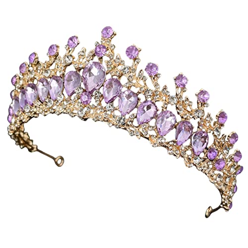 GUIREPTY Die Krone, die Prinzessinkrone, Krone Geburtstag Hochzeit Braut Hochzeit Tiara Mädchen Geburtstag Krone Braut Hochzeit Strass Requisiten(Gold) von GUIREPTY