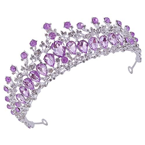 GUIREPTY Die Krone, die Prinzessinkrone, Krone Geburtstag Hochzeit Braut Hochzeit Tiara Mädchen Geburtstag Krone Braut Hochzeit Strass Requisiten(Silver) von GUIREPTY