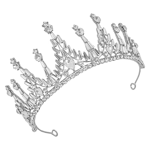 GUIREPTY Die Krone, die Prinzessinkrone, Krone Stirnband Mode Krone Mädchen Geburtstag Haarschmuck Mädchen Tiara glänzende Krone Tiara Krone einfach golden(Silver) von GUIREPTY