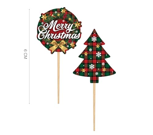 GUIRMA | 12 Weihnachts Cake Toppers Multicolor (6 cm) - Einweg Zubehör für Tischdekoration bei Weihnachts- und Neujahrsfeiern - Ideal für Feiern und Events - Multicolor von GUIRMA