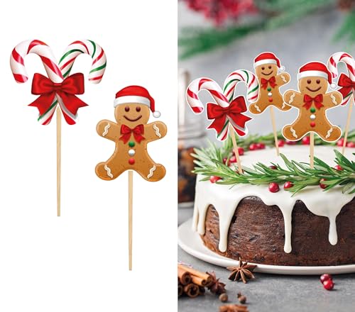 GUIRMA | 12 Weihnachts Cake Toppers Multicolor (6 cm) - Einweg Zubehör für Tischdekoration bei Weihnachts- und Neujahrsfeiern - Ideal für Feiern und Events - Multicolor von GUIRMA